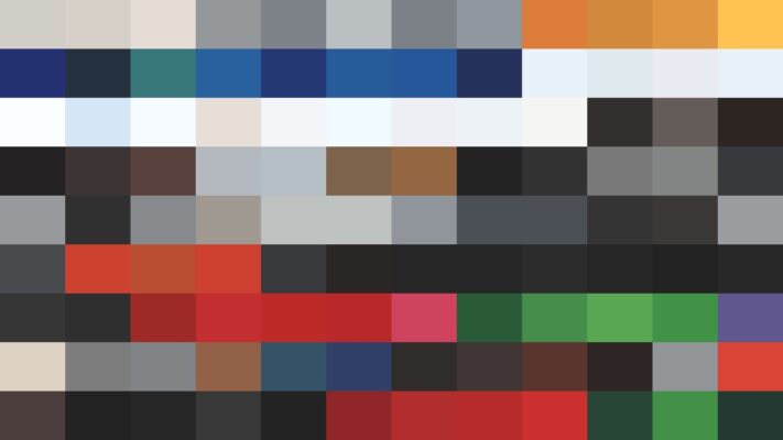 Mosaico con los 108 colores de la carta de pintura electrostatica en polvo