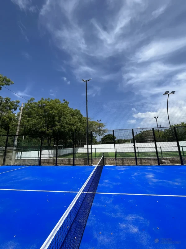 Muro de vidrio templado de la cancha de pádel de Blue Padel en Cartagena (3 de 4)