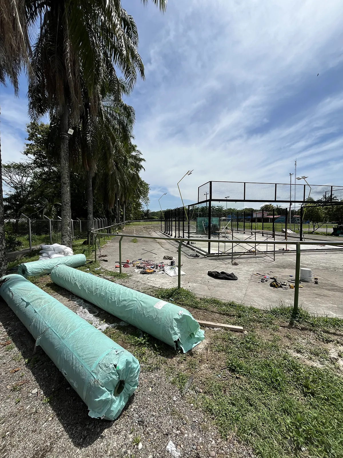 Cancha de pádel recién instalada